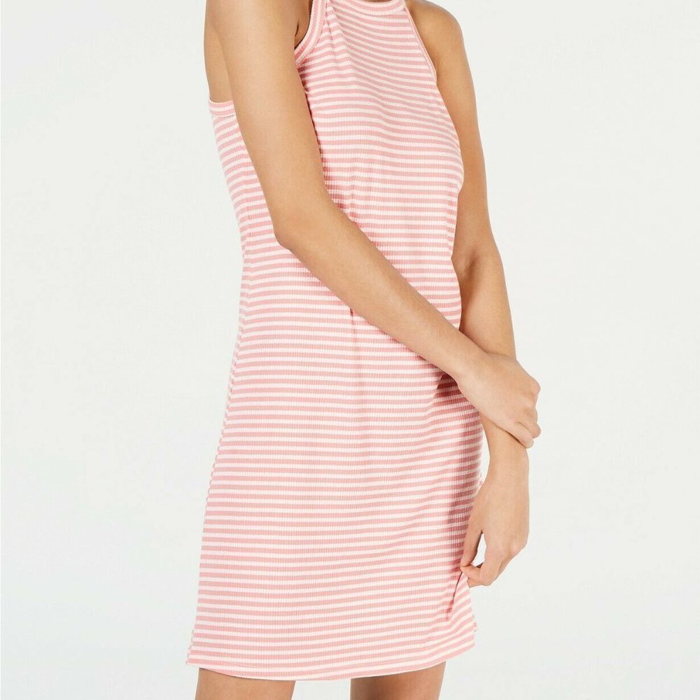 NWT Maison Jules Coral/Wht Halter Shift Dress XXS